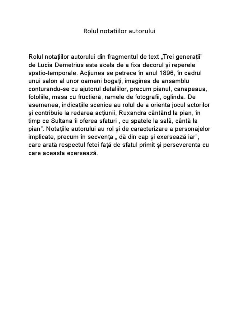Rolul Notatiilor Autorului