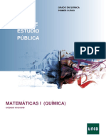 Matemáticas I (Química) guía de estudio UNED