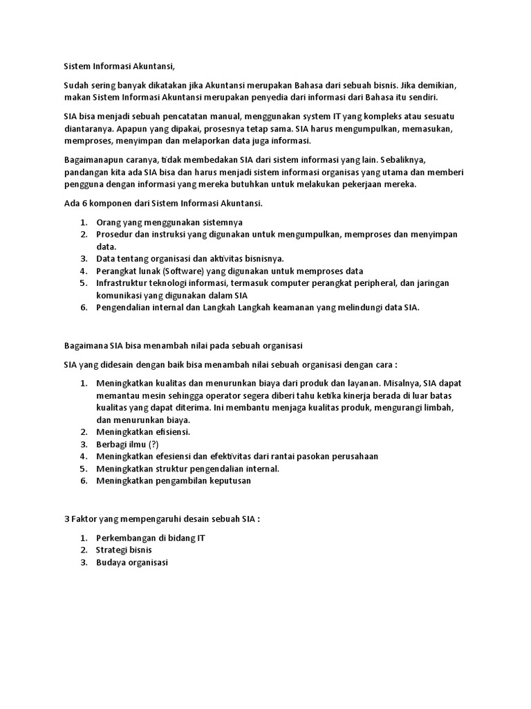 Catatan Sistem Informasi Akuntansi Pdf