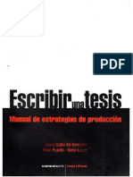 Escribir Una Tesis, Manual de Estrategias de Producción - Liliana Cubo de Severino 2011