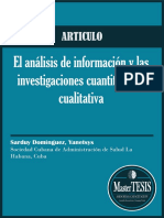 077. MasterTESIS - ARTICULO El análisis de información y las investigaciones cuantitativa y cualitativa 2007