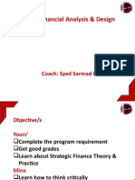 Strategic Financial Analysis & Design Fin-601: Coach: Syed Sarmad Hasan