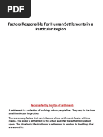 Factors Responsible For Human Settlements in a Particular Region