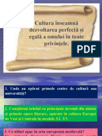 Cultura În Țările Române Sec. XIV-XVI