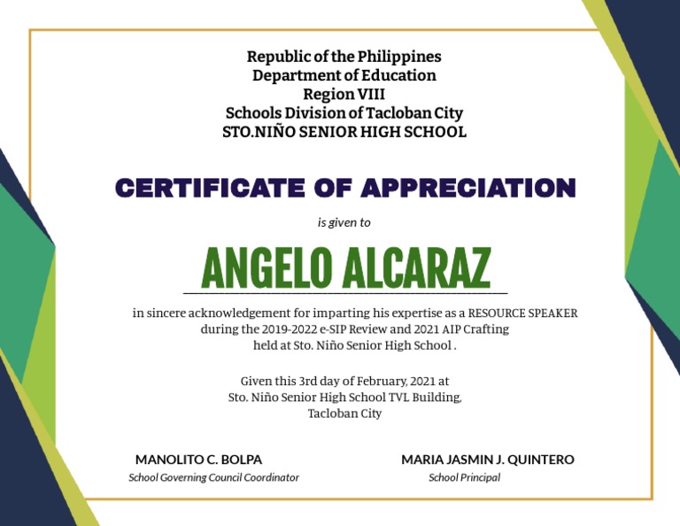 Certificate of Appreciation Template | PDF