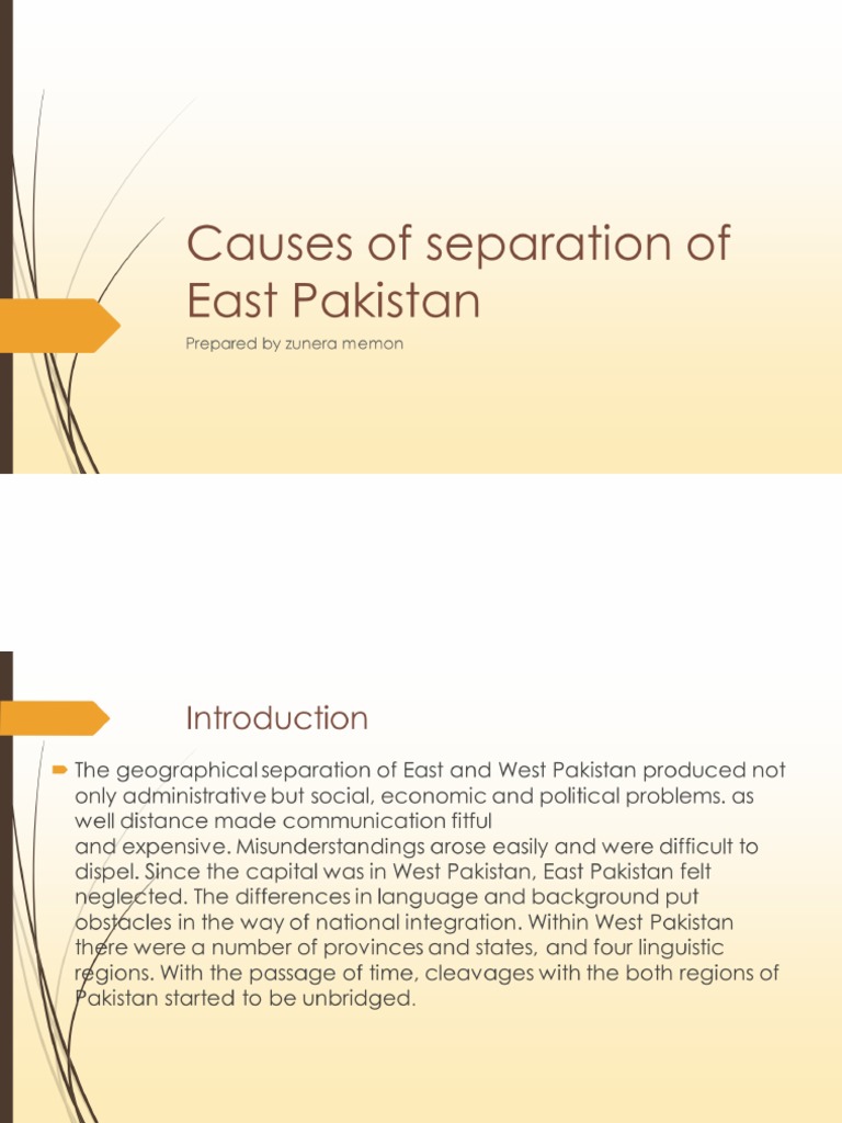 Causes of Separation of East Pakistan | PDF