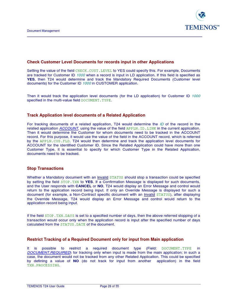 T24 Document Tracking Guide | PDF | Information Technology Management ...