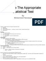 Choose The Appropriate Statistical Test