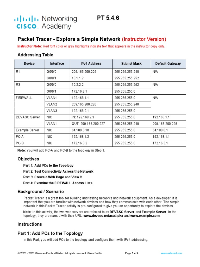 Packet Tracer: Simple Network Lab | PDF | File Transfer Protocol | Ip ...