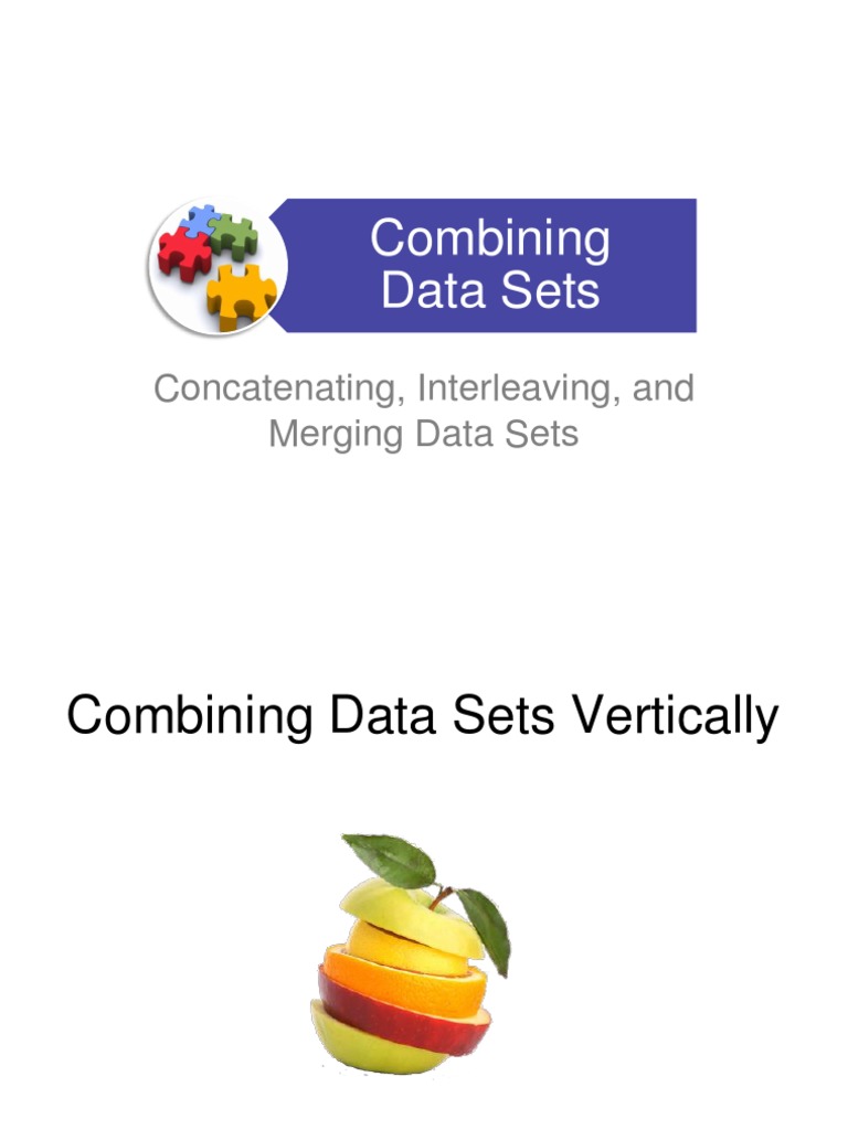 Lecture 10 Combining Data Sets - Chapters16 ...