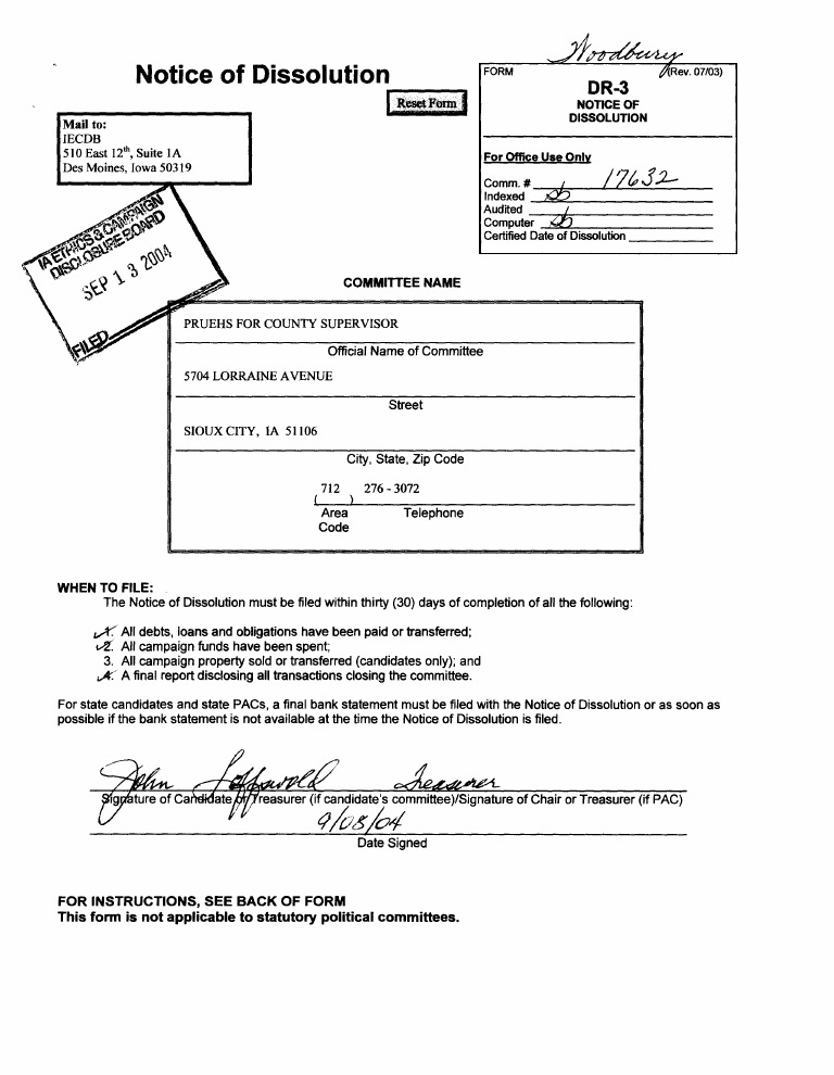 Notice of Dissolution Filing Guidelines | PDF | Political Action ...
