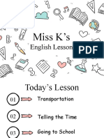 Miss K's English Lessons - Transportation & Telling Time