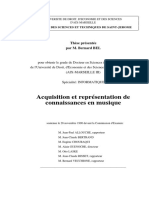 Acquisition Et Représentation de Connaissances en Musique