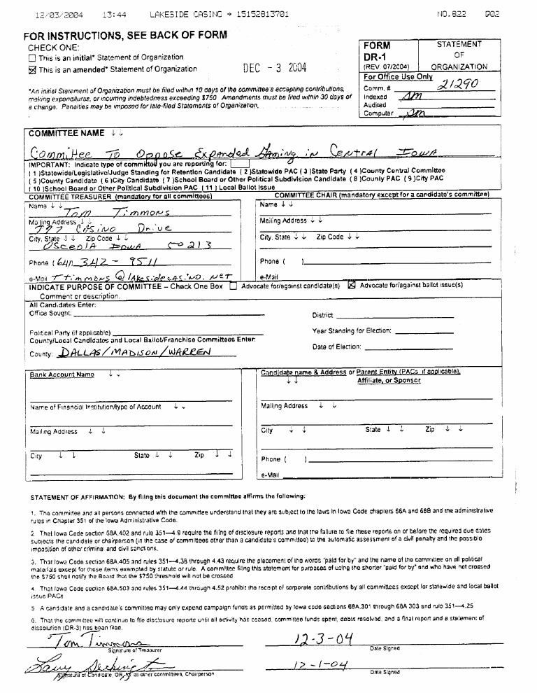 For Instructions, See Back of Form Check One: 7 0 | PDF | Political ...
