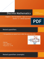 Discrete Mathematics: Chapter 1: The Foundations: Logic and Proofs Section 1.5: Nested Quantifiers