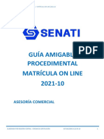Guía Amigable Procedimental MATRÍCULA On LINE