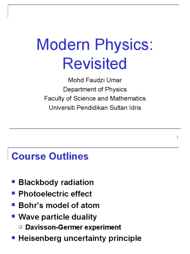 Modern Physics Lecture Notes Overview | PDF | Photoelectric Effect | Light