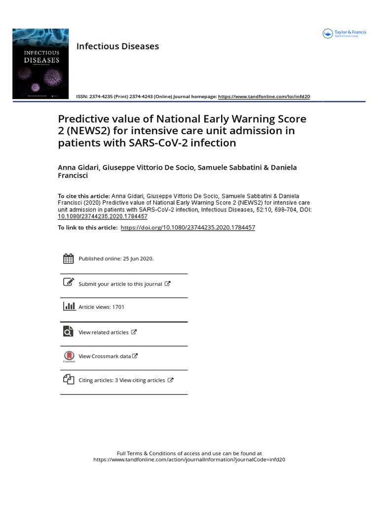 Predictive Value of National Early Warning Score 2 NEWS2 For Intensive ...