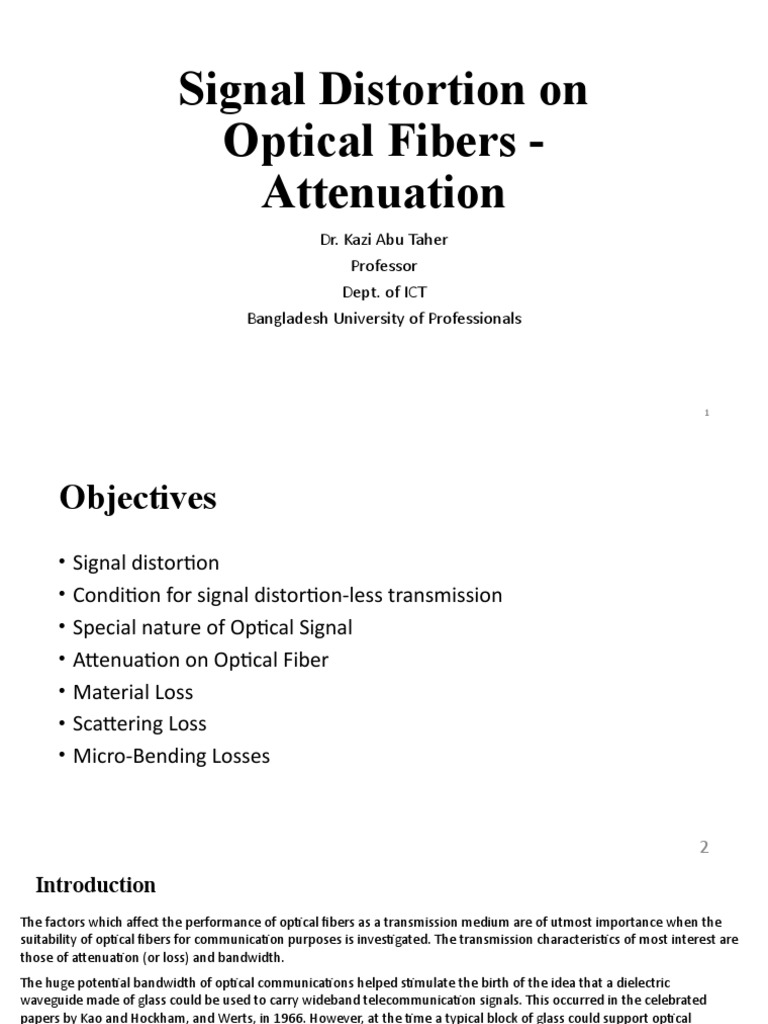 Understanding Optical Fiber Attenuation | PDF | Attenuation | Optical Fiber