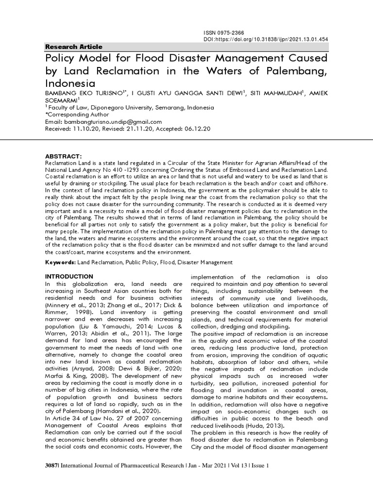 Flood Disaster Management in Palembang | PDF | Flood | River