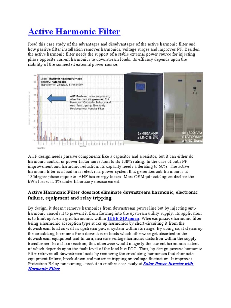 Active Harmonic Filter | PDF | Electronic Filter | Power Inverter