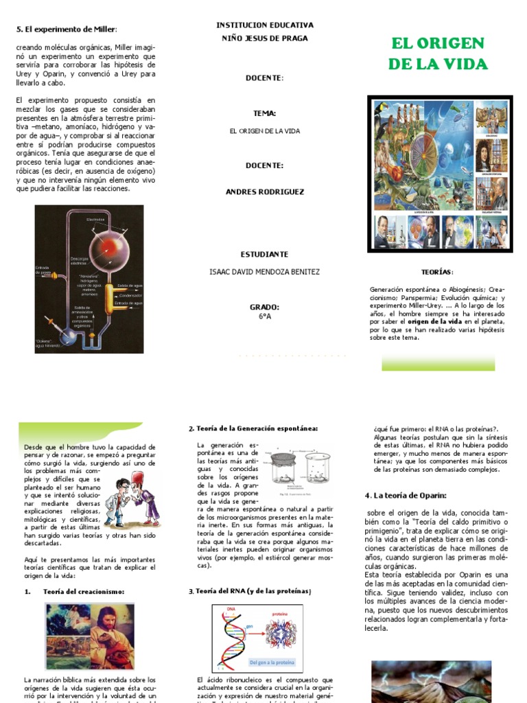 El Origen de La Vida | PDF | Abiogénesis | Ciencias de la vida