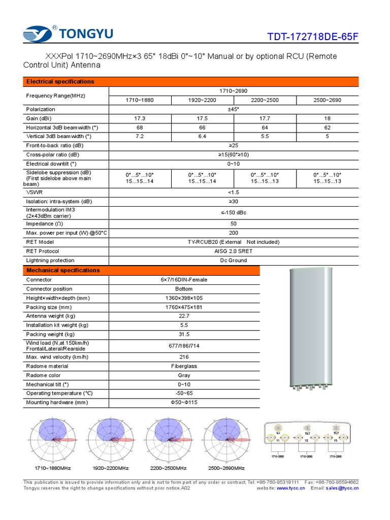 TDT 172718de 65F | PDF | Antenna (Radio) | Decibel
