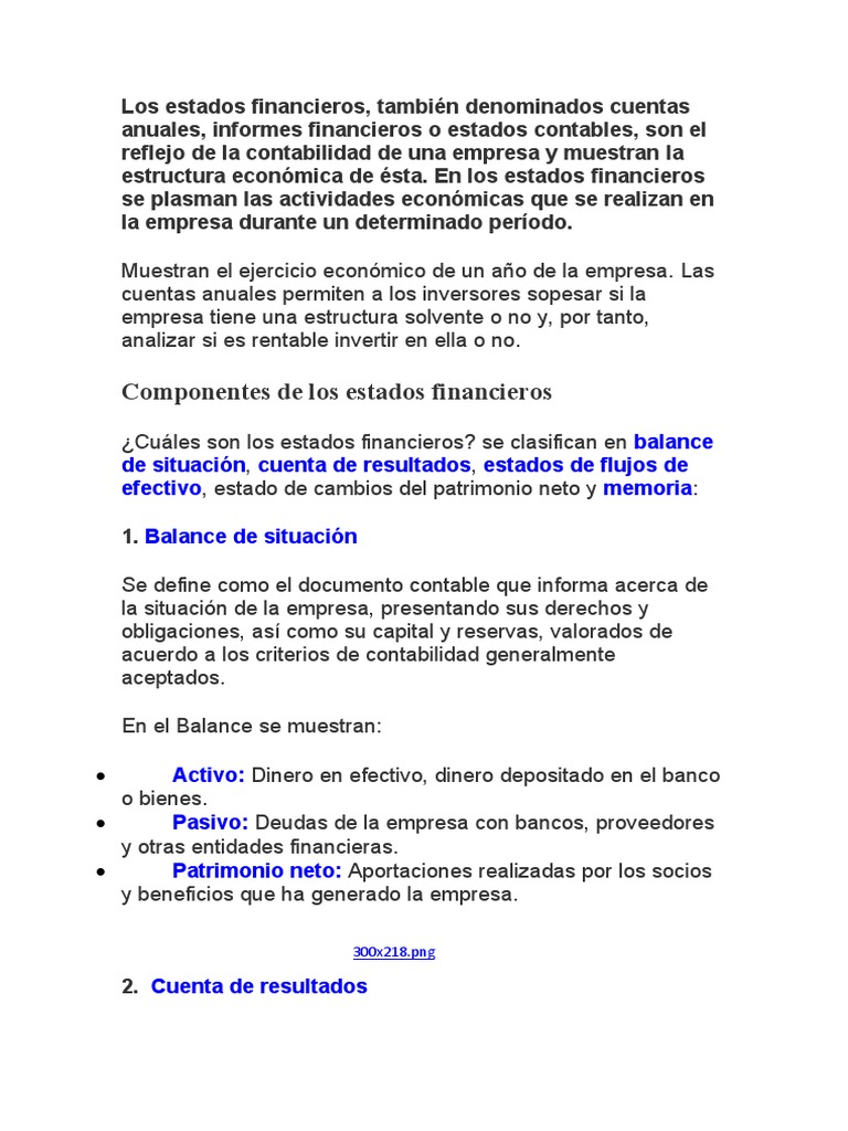 Los Estados Financieros | PDF | Estado financiero | Contabilidad