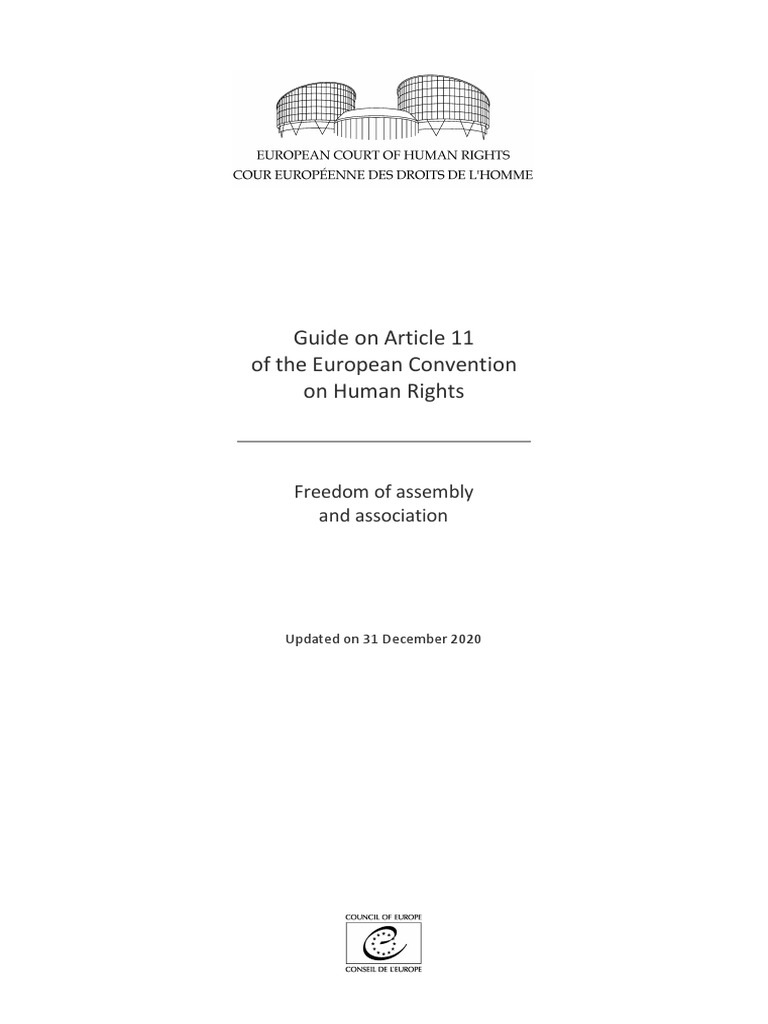 Guide On Article 11 of The European Convention On Human Rights | PDF ...