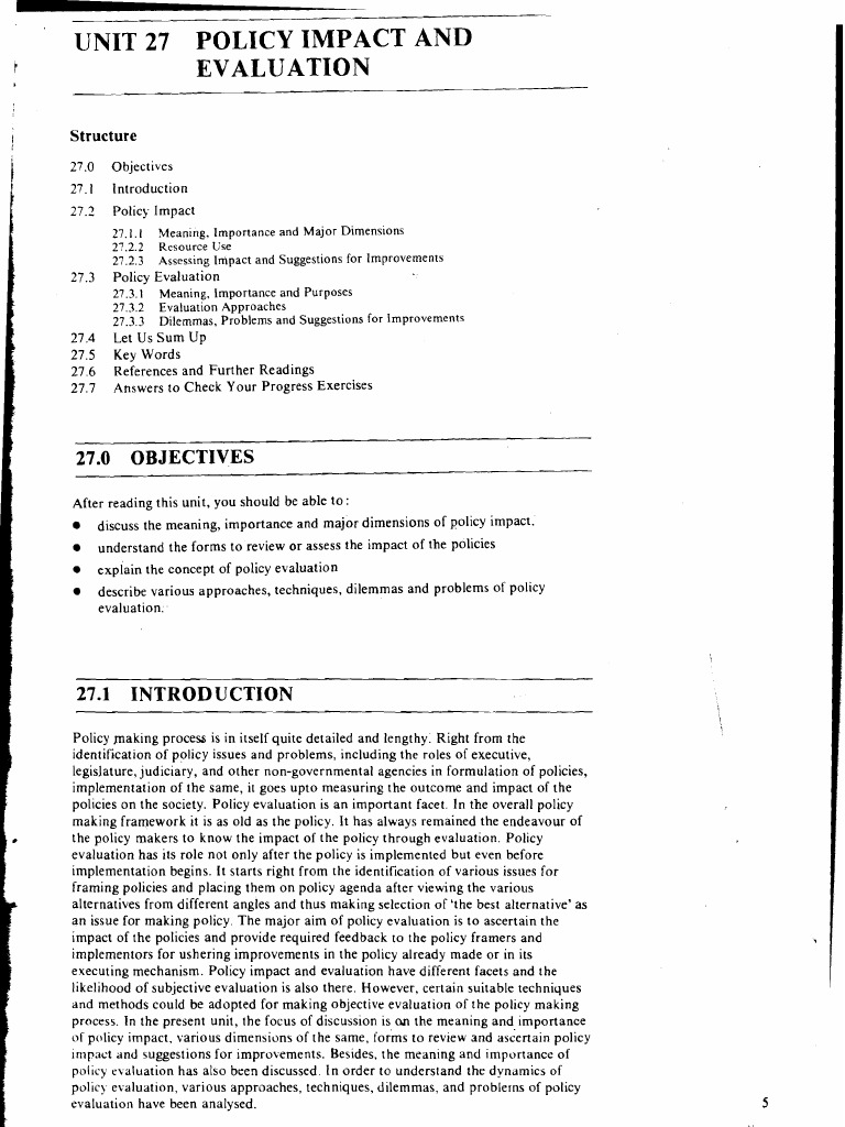 Understanding Policy Impact and Evaluation | PDF | Policy | Evaluation