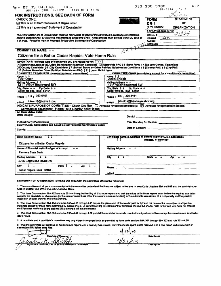 JJRM For Instructions, See Back of Form Check One: Form Dr-1 | PDF ...