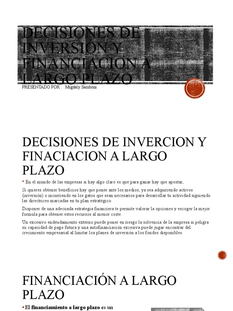 Decisiones de Inversión a Largo Plazo | PDF | Rentabilidad sobre ...