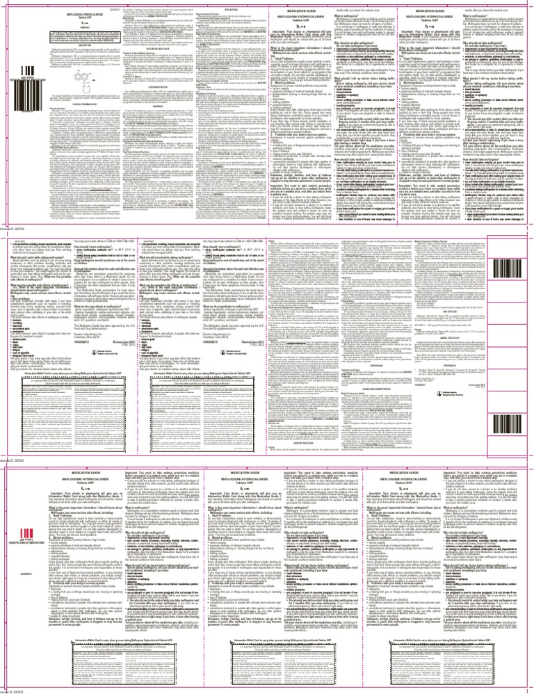 Medication Guide Mefloquine Hydrochloride Tablets USP Medication Guide ...