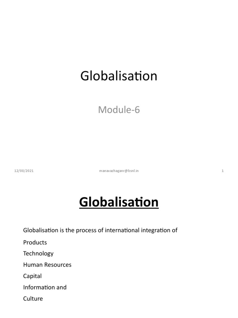 Globalisation | PDF | Balance Of Payments | Globalization