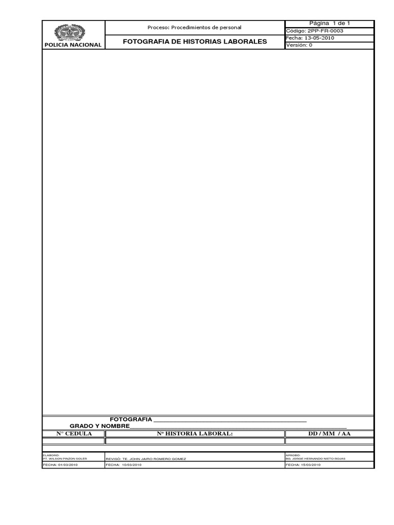 Formato de Historia Laboral 2PP-FR-0003 | PDF