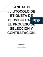 Manual de Protocolo de Etiquita de Servicio para El Proceso de Selección y Contratación