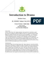 Introduction To Drama: Students Name: ID: 193020037, Subject Code: ENG 205 Course Teacher: Ashik Istiak