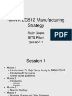 MMVA ZG512 Manufacturing Strategy: Rajiv Gupta BITS Pilani Session 1