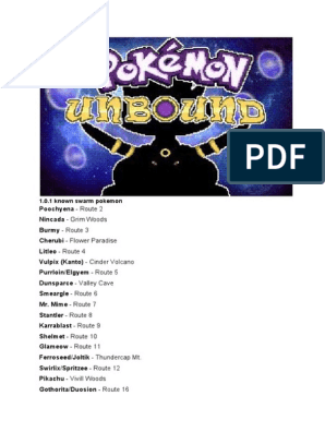 The Official Pokemon Unbound Locations + Game Guides, PDF