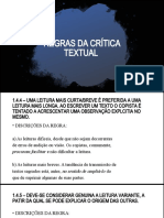 REGRAS DA CRÍTICA TEXTUAL