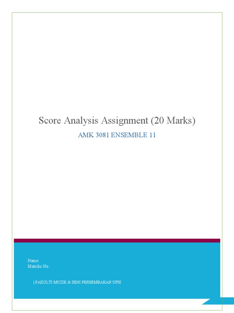 Score Analysis Assignment (September) | PDF | Saxophone | Woodwind ...