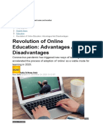 Revolution of Online Education: Advantages and Disadvantages