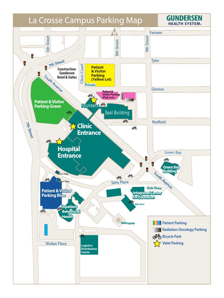 La Crosse Campus Parking Map Clinic Entrance Hospital Entrance PDF