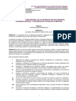 Ley para La Gestion Integral de Los Residuos CAMPECHE