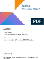 Bahasa Pemrograman 2: Hendra Kurniawan, M.Kom