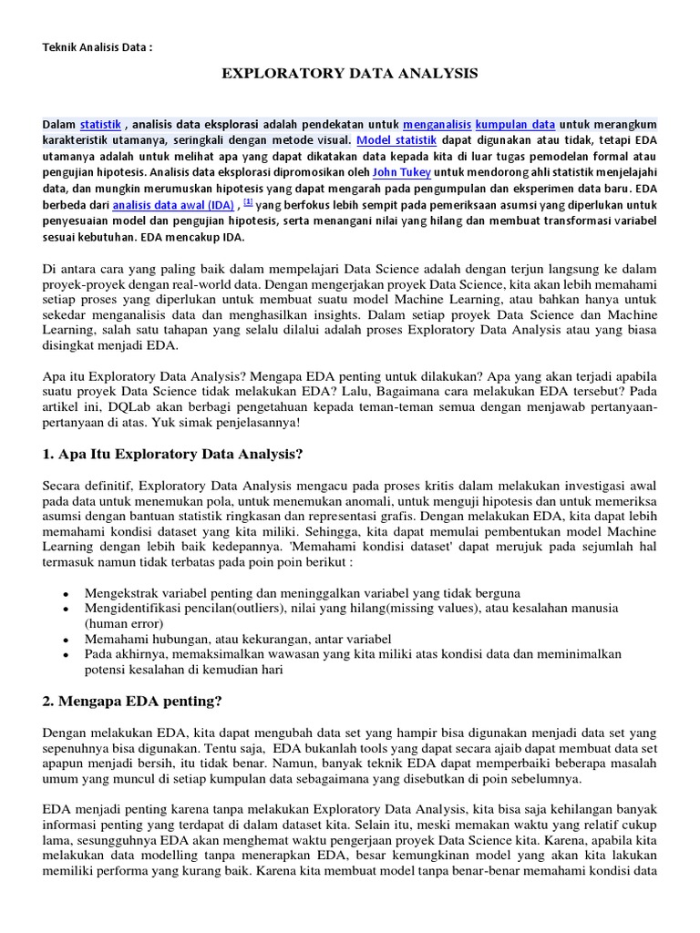 Teknik Analisis Data Eda Pdf