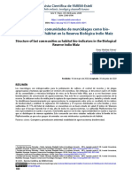 Estructura de Comunidades de Murciélagos Como Bio-Indicadores Del Hábitat en La Reserva Biológica Indio Maíz (2020) .