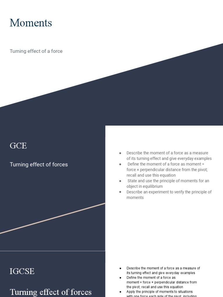 Moments: Turning Effect of A Force | PDF | Force | Machines