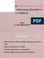 Update On Short-Term Controller Usage of Wheezing Disorders in Children