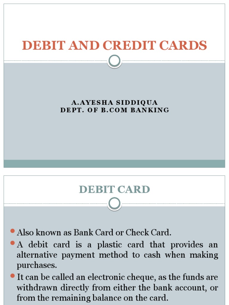 Debit and Credit Cards | PDF